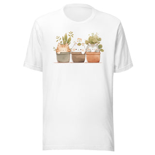 Cats in Pots Trip - Short Sleeve Unisex Women Men Tee Plant Parents Cat Mom Dad Garden T-Shirt